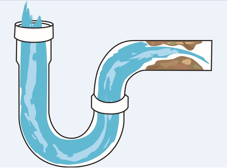Pictogram of a drain. The drain is